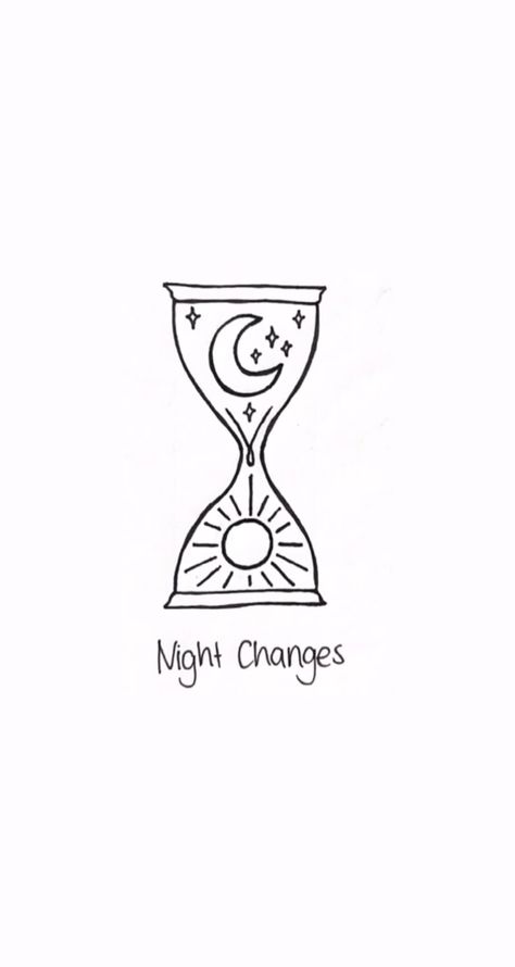 Night Changes Tattoo Ideas, Night Changes One Direction Tattoo, One Direction Night Changes Tattoo, 1d Related Tattoos, Night Changes Drawing, Zayn Malik Inspired Tattoo, Day Night Tattoo, Night Changes Tattoo, Night Time Tattoo