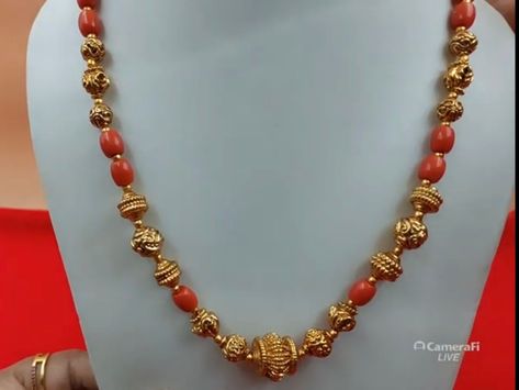 Pagadala Chains, Pagadala Mala, Long Chain With Pendant, Traditional Mangalsutra, Beads Haram, Long Mangalsutra, Gold Long Chain, Coral Jewellery, Coral Jewelry Set