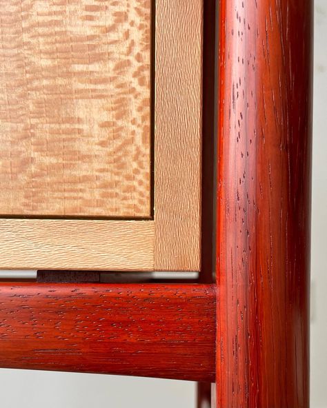 I’ve wanted to make a cabinet in the style of James Krenov for about two years, since reading his book The Impractical Cabinetmaker. I’m looking forward to many more projects in this vein. There’s just so much to explore! I loved making the veneer. The lighter wood is quarter-sawn sycamore. The red wood is padauk. Cabinet Makers, Lighting, Wood