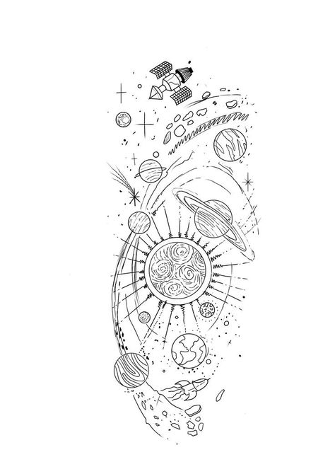 Solar System Tattoos For Guys, Solar System Tattoo Stencil, Astrology Half Sleeve Tattoo, Astrology Arm Sleeve Tattoo, Celestial Tattoo Sleeve Universe, Astrology Tattoo Sleeve, Geometric Space Tattoo, Space Arm Tattoo, Space Themed Tattoos