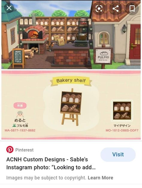 Simple Panel Designs Acnh Beach, Acnh Cafe Simple Panel, Acnh Soup Stall, Buildings Acnh, Simple Panel Designs Acnh, Acnh Market, Acnh Signs, Animal Crossing Cafe, Seafood Shop