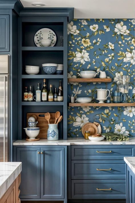 Facebook Blue Kitchen Cabinets Ideas, Kitchen Cabinets Ideas, Blue Kitchen Cabinets, Cabinets Ideas, Blue Kitchen, Blue Kitchens, Cabinet Colors, Kitchen Style, House Inspo