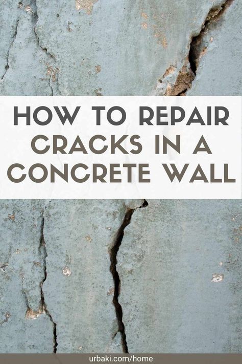 Poured Concrete Basement Wall Ideas, How To Fix Basement Wall Cracks, Cement Wall Ideas Basements, Cement Basement Ideas, Paint Concrete Wall, Painted Concrete Walls, Patching Plaster Walls, Concrete Basement Wall Ideas, Fix Cracked Concrete