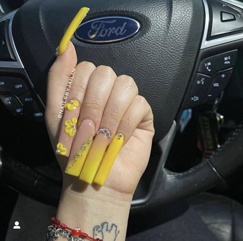 #yellownails #yellownaildesigns #yellowvibes #nails #nailart #nailpolish #nailideas #nailartdesigns #naildesign #yellowstyle #acrylicnaildesignsyellow #acrylicnaildesigns #acrylicnails #yellow Yellow Tapered Square Nails, Yellow Prom Nails, Nude Long Nails, Acrylic Nails Yellow, Yellow Prom, Yellow Nails Design, Yellow Nail, Tapered Square Nails, Nails Yellow