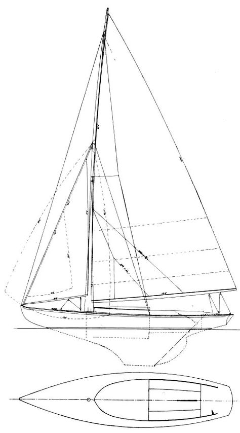 SailboatData.com - S-CLASS (HERRESHOFF) Sailboat Herreshoff Sailboats, Scale Drawings, Sailboat Plans, Boat Drawing, Ship Building, Sailing Yachts, Sailboat Design, Yacht Rental, Classic Yachts