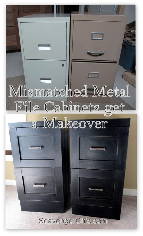 File Cabinet Makeover, Metal Filing Cabinet, Old Desks, Filing Cabinets, File Cabinets, Big Desk, Cabinet Makeover, Office Crafts, Diy Interior