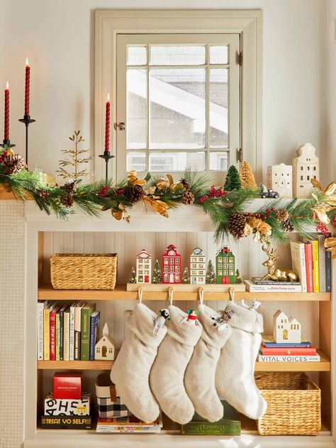 Our Favorite 2021 Holiday/Christmas Decor + How To Show Off Your Holiday Spirit This Year - Emily Henderson | holiday decor living room, christmas decorations Countdown Until Christmas, Holiday Scented Candles, Target Holiday, Holiday Greenery, Real Christmas Tree, Hanging Stockings, Emily Henderson, Holiday Scents, Navidad Diy