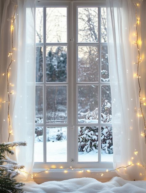 Transform Your Home 🌨️ with These White Xmas Magic Tips 🎅 - White Winter Aesthetic, White Christmas Aesthetic, Frosted Garland, Holiday Dining Table, Faux Fur Tree Skirt, Frosted Tree, White Pillar Candles, All White Party, Faux Snow