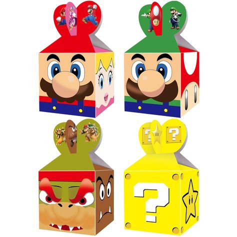 PRICES MAY VARY. 【Package Include】24Pack Mario party favor boxes for Movie theme birthday party supplies, Video Goodie boxes measure7.5"H x 3.5"W x 3.5"D. 【High Quality】:Our Mario party goodie bags are made of high quality materials, durable and not easy to get broken and printed with eco-friendly ink.You can use it with peace of mind with your family and friends. 【Gift Design】:The set of Mario party supplies with High-definition printing pictures on each sides, perfect for giving out party favo Mario Party Favors, Printing Pictures, Movie Theme Birthday Party, Super Mario Bros Birthday Party, Mario Bros Birthday, Mario Birthday Party, Princesa Peach, Mario Birthday, Game Themes