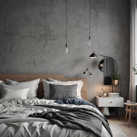 Minimalist bedroom Grey And White Scandinavian Bedroom, Mens Bedroom Scandinavian, Scandinavian Bedroom Grey Bed, Scandanavian Interiors Bedroom Dark, Scandinavian Bedroom Beds & Frames, Small Room Bedroom, Style Minimalist, White Bedroom, Bedroom Inspo