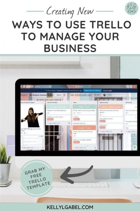 Creating New Ways to Use Trello to Manage Your Business - Kelly L. Gabel | Tech-Savvy Business Coach Trello Planner, Trello Ideas, Target Planner, Trello Templates, Digital Planner Ideas, Running A Small Business, Project Management Templates, Board Template, Client Management