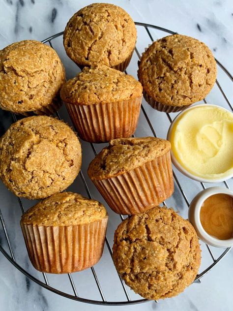 The Best Ever Gluten-free Cornbread Muffins - rachLmansfield Healthy Corn Muffins, Healthy Cornbread Muffins, Corn Muffin Recipe, Gluten Free Cornbread Muffins, Homemade Corn Muffins, Rachel Mansfield, Healthy Cornbread, Savory Cornbread, Healthy Corn