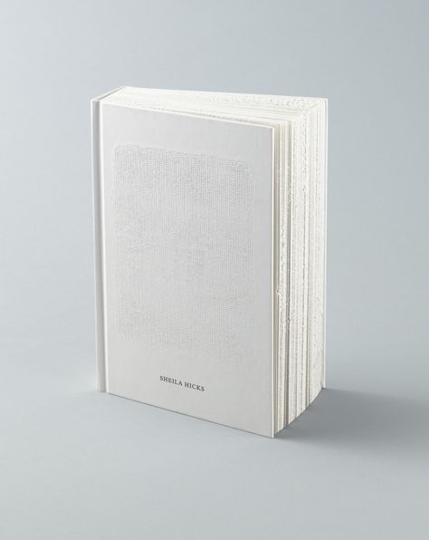 Irma Boom. Sheila Hicks, Weaving as Metaphor. 2006. Book, offset and letterpress printed. 8 11/16 x 6 1/8 x 2 3/16" (22 x 15.5 x 5.6 cm). Yale University Press. Drukkerij Rosbeek, Holland. Gift of the designer. 917.2007. © 2017 Irma Boom. Architecture and Design Irma Boom, Sheila Hicks, Embossed Text, Yale University, Print Layout, Architecture And Design, Layout Inspiration, Letterpress Printing, Book Inspiration