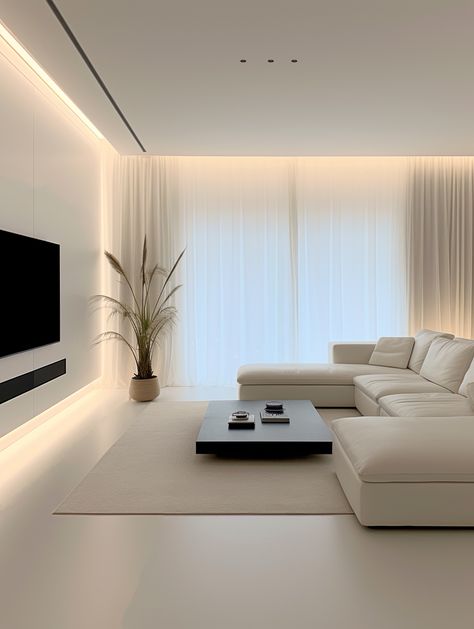 In terms of color matching, white, off-white, and black are combined.
Simple and high-end, it creates a quiet and comfortable living environment. Light Colour Living Room Ideas, Simple Elegant Interior Design, Luxury Living Room Designs Small Spaces, Modern House Paint Interior Wall Colors, Simple False Ceiling Design Living Rooms, White Minimalist Apartment, White Lounge Ideas, Beige Wall Living Room, Sofa Tv Room