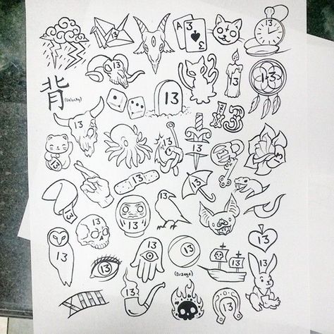 Stick and poke ideas Friday The 13th Flash, Desenhos Old School, Tato Flash, Friday The 13th Tattoo, Petit Tattoo, 13 Tattoos, Handpoke Tattoo, Tattoo Flash Sheet, Tattoos Skull