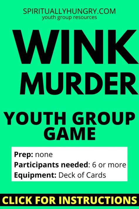 Wink Murder Game Instructions - Spiritually Hungry Group Activities For Teens, Rock Paper Scissors Game, Youth Group Games Indoor, Teen Games, Youth Ministry Games, Small Group Games, Elf Games, Church Games, Youth Group Activities