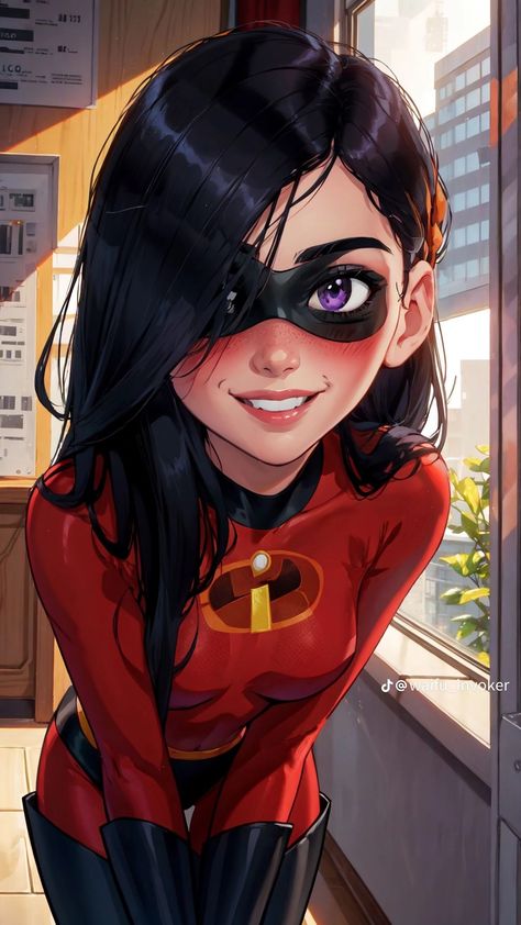 Violet Fanart Incredibles, Incredibles Violet Fanart, Violet Parr Fanart, Violet The Incredibles, Violet Incredible, Miss Incredible, Incredibles Violet, 90s Cartoon Characters, Robin Starfire