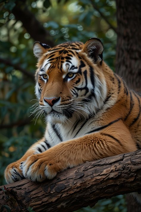 Siberian tiger relaxing in a tree 1 Paw Wallpaper, Lion Live Wallpaper, Big Cats Photography, Tiger Wallpaper, Lion Drawing, Tiger Pictures, Animals Amazing, Siberian Tiger, Custom Choppers