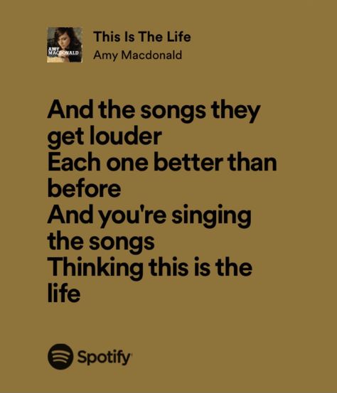 This Is The Life Amy Macdonald, Amy Mcdonald, Amy Macdonald, Friend Book, Life Lyrics, Spotify Lyrics, Think Of Me, Working Late, Music Lyrics