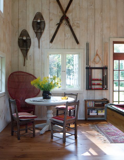 Visit A Designer's Colorful Cottage-Style Barn - House & Home Emily Griffin, Canadian Cottage, White Wash Walls, Repurposed Windows, Colorful Cottage, Cottage Room, Kawartha Lakes, Family Photo Wall, Bg Design