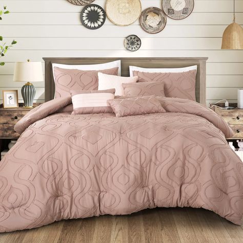 Experience the epitome of luxury with our INARA Clip Jacquard Comforter Set! ✨ Elevate your bedroom décor with the timeless sophistication of clip jacquard weave. Embrace elegance and comfort in every dream-filled moment. Shop Now: https://www.modabed.com/product-page/esca-7-piece-inara-clip-jacquard-pink-embroidery-comforter-set #inara #bedding #jacquard #comforterset #oekotex #bedroomdecor Breakfast Pillow, Luxury Comforter Sets, Geometric Bedding, Bed Comforter Sets, Large Cushions, Pink Embroidery, Comforter Bedding Sets, Bed In A Bag, Bedding Stores