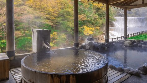 15 Best Osaka Ryokan with Private Onsen (2023) - Ryokou Girl Kurokawa Onsen, Japanese Spa, Onsen Japan, Japanese Onsen, Japanese Hot Springs, Japanese Bath, Outdoor Baths, Outdoor Bath, Japan History