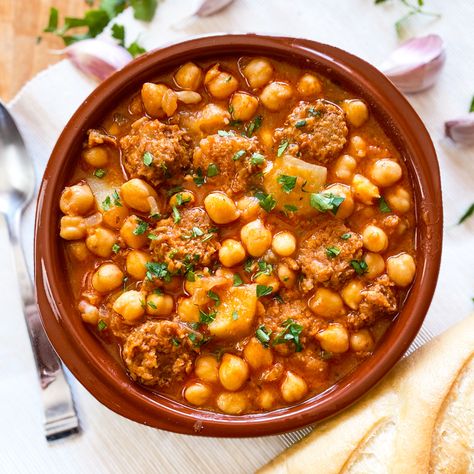 Mediterranean Seafood, Chorizo Stew, Chorizo Soup, Chorizo Recipes, Seafood Recipe, Spanish Recipes, Seafood Stew, Chickpea Stew, Big Meals