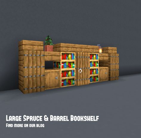 Minecraft Bookshelf Ideas, Minecraft Bookshelf, Minecraft Build Ideas, Case Minecraft, Minecraft Idea, Minecraft Interior, Minecraft Structures, Minecraft Interior Design, Easy Minecraft Houses