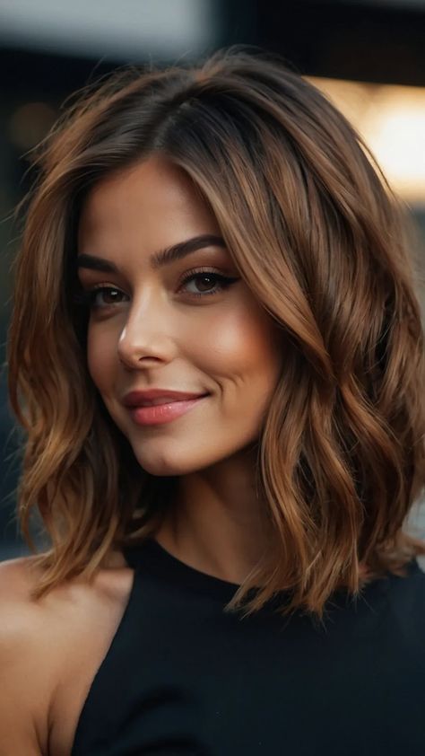 Shoulder Length Haircuts For Fine Curly Hair, Mid Haircut For Women, Mid Bob Hairstyles, Bob Haircut Layered, Midi Haircut, Mid Length Bob, Mid Haircuts, Mid Hairstyles, Mid Length Curly Hairstyles