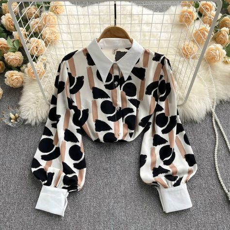 Western Tops For Women Classy, Stylish Long Tops For Women, Trendy Fashion Tops Long, Chiffon Tops For Women Trendy, Flared Tops, Tops Korean Style, Chiffon Shirts, Tops Korean, Stylish Tops For Women