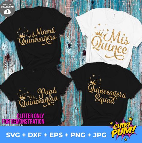 Mis Quince Squad Bundle svg, Mis 15 svg, Quinceanera svg, Mis Quince Family t shirt, Instant Download Quince Squad Shirts, Quince Shirts, Glitter Png, Scan And Cut, Cut Canvas, Brother Scan And Cut, High Resolution Photos, Transfer Paper, Silhouette Designer Edition