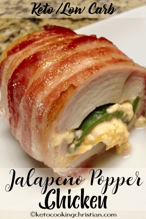 Jalepeno Stuffed Chicken Recipes, Bacon Wrapped Chicken Jalapeno Poppers, Stuff Jalapeno Peppers Bacon Wrapped, Juicy Chicken Breast, Bacon Wrapped Chicken Breast, Dinner Recipes Healthy Low Carb, Popper Chicken, Bacon Wrapped Jalapeno Poppers, Chicken Keto