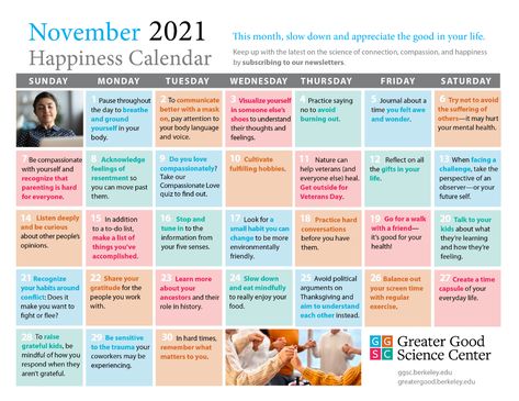 Your Happiness Calendar for November 2021 August Self Care Calendar, Happiness Calendar, Self Care Calendar, Health Calendar, Embrace Change, 30 Day Challenge, Screen Time, Life Purpose, Setting Goals