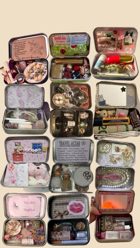 Altoids Box Ideas, Miniature Trinkets, Vintage Diaries, Altoids Wallets, Diy Trinket Box, Altoid Wallet, Altoids Wallet, Mint Tin Crafts, Wallet Ideas