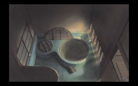 The soaking bath from My Neighbor Totoro.  I always loved this bath and I love that scene in the movie (which is amazing, by the way, and you should see if you never have). Totoro Bathroom, Bathroom Render, Japan Apartment, Tokyo Godfathers, Japanese Lifestyle, Google Glass, Unique Shower, Custom Shower Curtains, My Neighbor Totoro