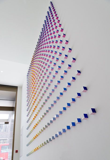 Diy Wall Art Installation, Home Installation Art, Wall Art Installation Ideas, Staircase Gallery Wall Ideas, Art Installation Wall, Art Through The Ages, Dimensional Art, Artistic Installation, Wall Installation