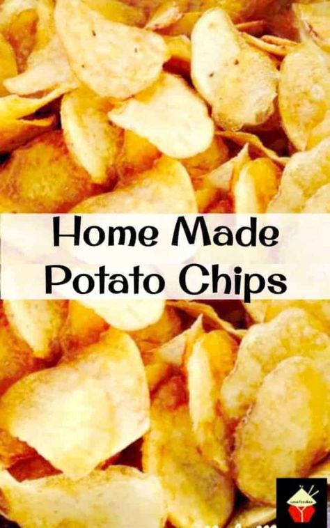 Home Made Potato Chips, Homemade Potato Chips Recipe, Potato Chips Homemade, Homemade Potato Chips, Potato Chip Recipes, Homemade Chips, Party Food Dessert, Chips Recipe, Fish And Chips