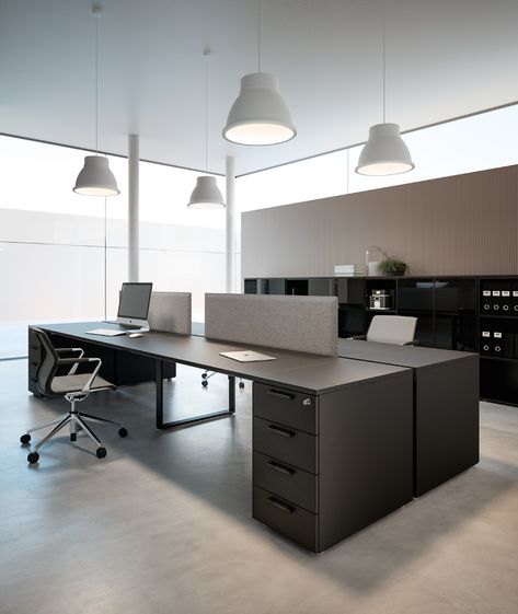 Modern Office Design Inspiration, Italian Office Furniture, Cubicle Design, Workstations Design, Contemporary Office Design, Workstation Desk, Corporate Interior Design, Industrial Office Design, Office Design Inspiration