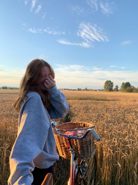 Laughing Aesthetic, Bike Sunset, Cottagecore Aesthetic, Sweden, The Sun, Bike, Sun