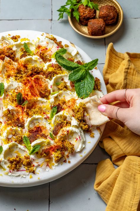 Feta Charcuterie, Falafel Board, Baked Feta With Olives, Feta With Olives, Lebanese Flat Bread, Greek Pita Bread, Veggie Bites, Greek Pita, Baked Feta