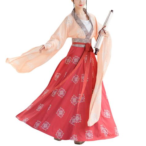 PRICES MAY VARY. Women's Hanfu Costume Tang Dynasty Qixiong Ruqun Dress Outfit Floral Embroidery Chinese Traditional Clothing Women's Wide Sleeve High Waist Hanfu Dress Floral Print Qiyao Ruqun Outfit Han Dynasty Traditional Chinese Costume Reminder: Our size is different from the US size chart, please do not use the Amazon size guide, please refer to the size chart on the left side of the picture. Because our size is a range of values. Material: Polyester Package Includes: Top, Strapless Tube D Qixiong Ruqun, Embroidery Chinese, Heritage Clothing, Chinese Outfit, Zhou Ye, Strapless Tube Dress, Chinese Costume, Dnd Stuff, Chinese Traditional Clothing