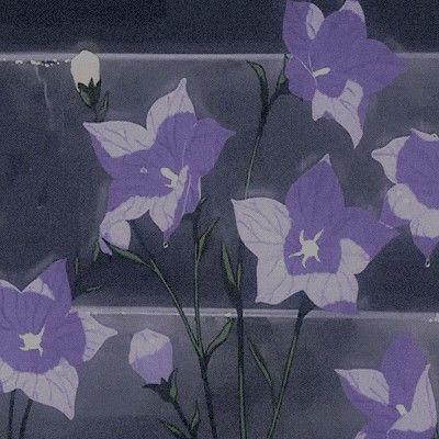 Anime Aesthetic, Purple, Flowers, Anime, White, Black