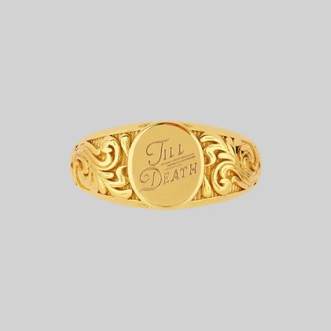 Vintage Signet Ring, Westwood Jewellery, Gothic Font, Writing Tattoos, Buy List, Head Ring, Signet Rings, Font A, Gold Signet Ring