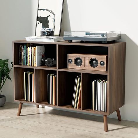 Cozy Castle, Office Brown, Open Cube, Turntable Stand, Record Stand, Table For Bedroom, Audio Rack, Record Player Stand, Record Cabinet