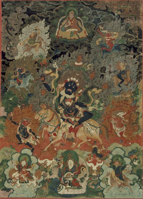 Palden Lhamo is an iconic figure from Tibetan Buddhism. She is a wrathful protector of Tibet and the subject of a particularly gruesome story. Palden Lhamo, Om Ah Hum, Buddha Story, Mongolia Travel, Dunhuang, Religion And Spirituality, Kathmandu Valley, Thangka Painting, Tibetan Art