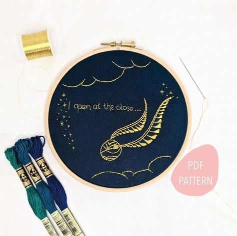 Harry Potter Cross Stitch Kits and Patterns - Sew Homegrown Harry Potter Cross Stitch, Harry Potter Alphabet, Harry Potter Font, Abstract Embroidery, Golden Snitch, Embroidery Sampler, Cross Stitch Bookmarks, Embroidery Patterns Free, Embroidery For Beginners