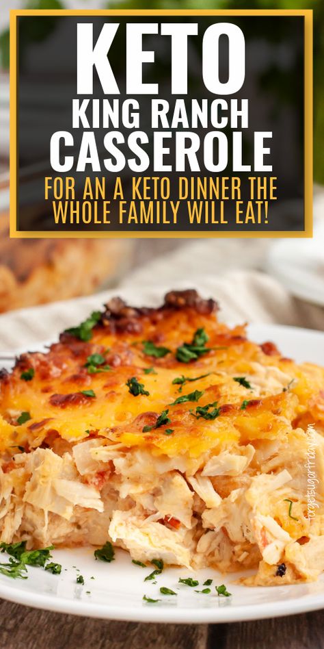 Tortillas Keto, Easy Keto Casserole, King Ranch Casserole, Ranch Casserole, Keto Chicken Casserole, Keto Tortillas, Low Carb Casseroles, Keto Casserole, Shredded Chicken Recipes