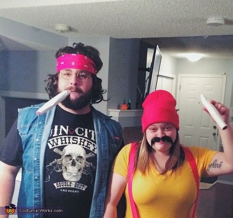 Cheech And Chong Costumes Couples, Funny Couple Costumes Hilarious, Cheech And Chong Costumes, Cool Couple Halloween Costumes, Halloween Couples Costumes, Easy Couple Halloween Costumes, Couple Costume Ideas, Meme Costume, 2015 Halloween Costumes