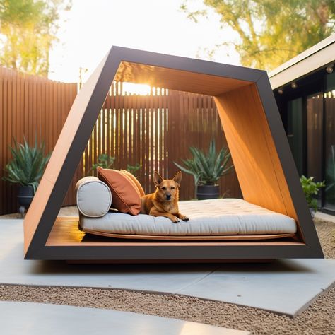 Luxury Dog House, Diy Projects Wood, Wood Working Ideas, Modern Dog Houses, Dog Bedroom, Large Dog House, House Concept, Cool Dog Houses, Dog Spaces