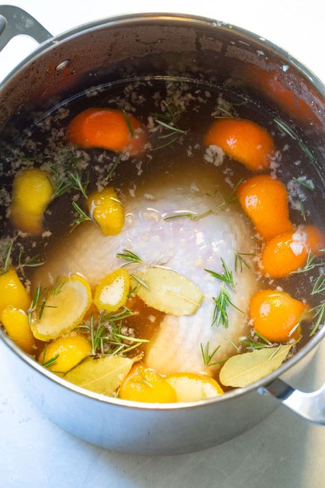 My Favorite Turkey Brine Recipe Turkey Brines, Classic Turkey Recipe, Kamado Recipes, Best Turkey Brine, Brine Recipes, Rosemary Turkey, Buffalo Shrimp, Turkey Brine Recipes, Slow Cooker Turkey Breast